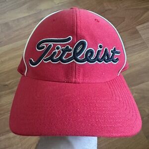 Titleist Golf Cap Hat Red Flexfit L XL Embroidered Logo‎ Baseball Style